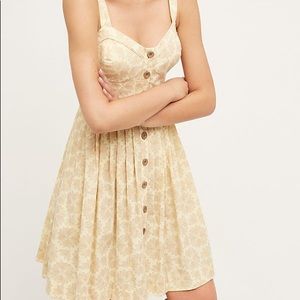 Anthropologie yellow cafe dress